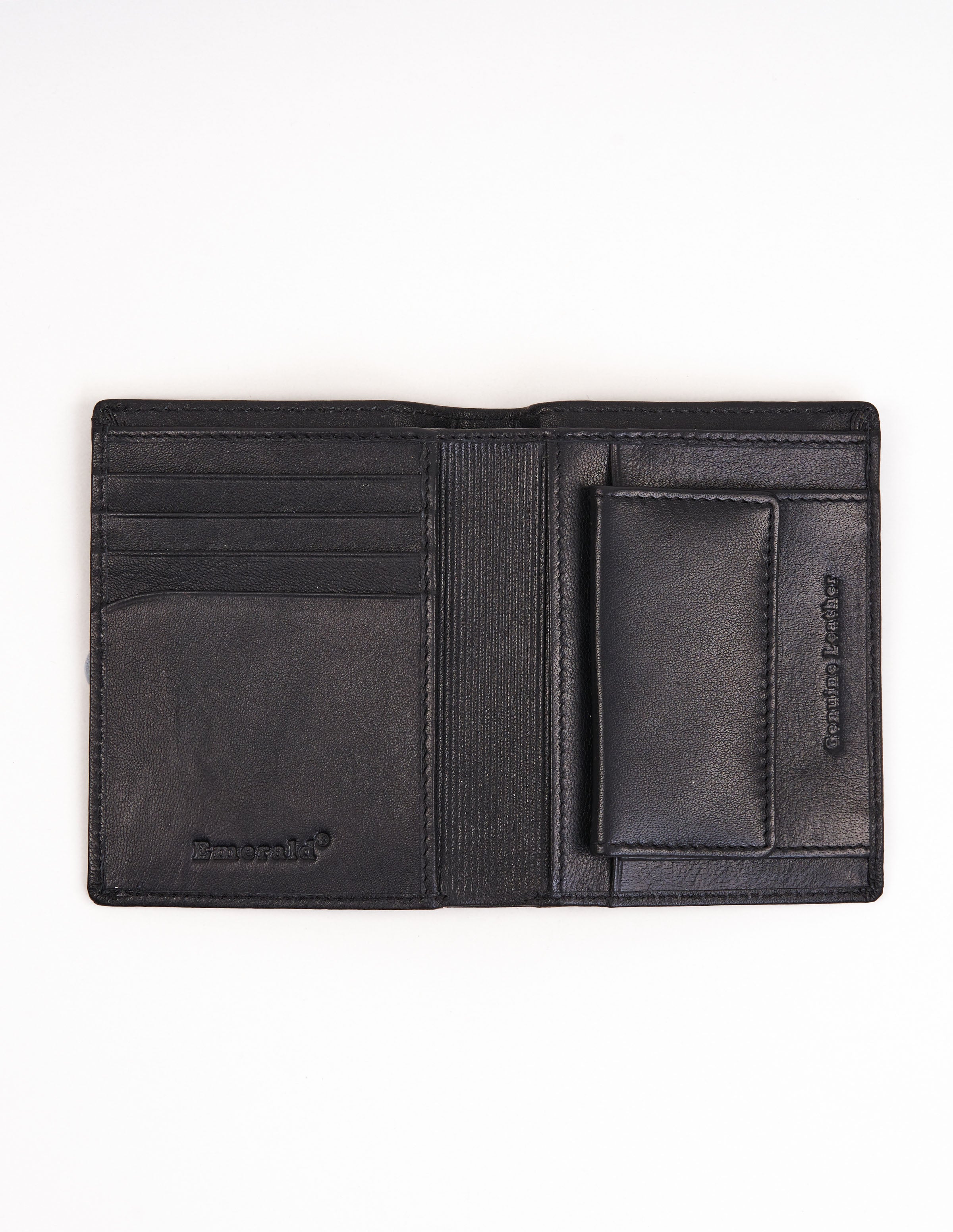 Emerald Wallet Bifold Genuine leather - Black