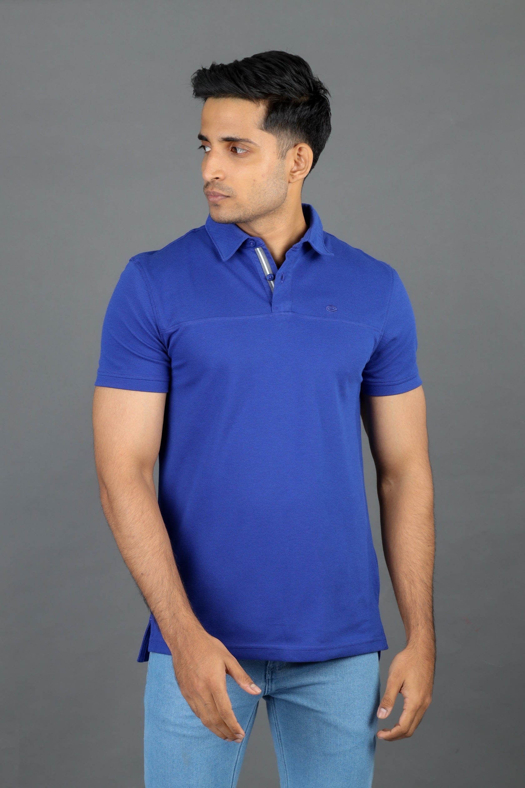 Polo Pique Solid Slim Fit-Royal