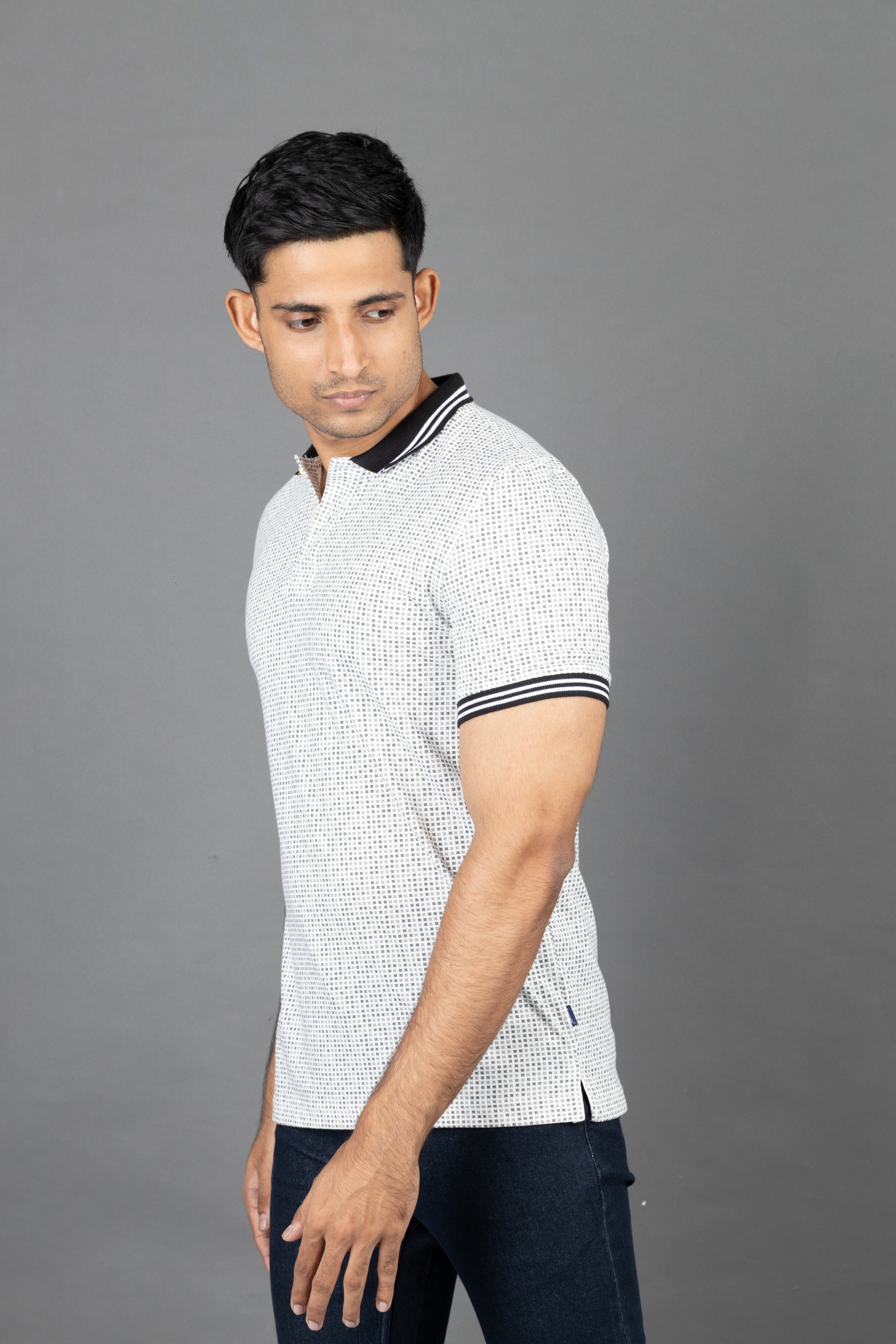 Polo Printed Slim Fit-Green Hedge